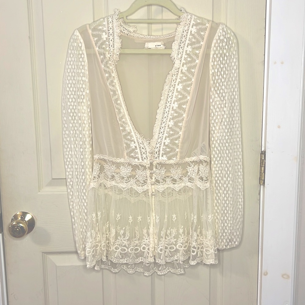 Delicate Lace button detail shirt